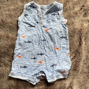 Baby Shark Print Sleeveless Romper